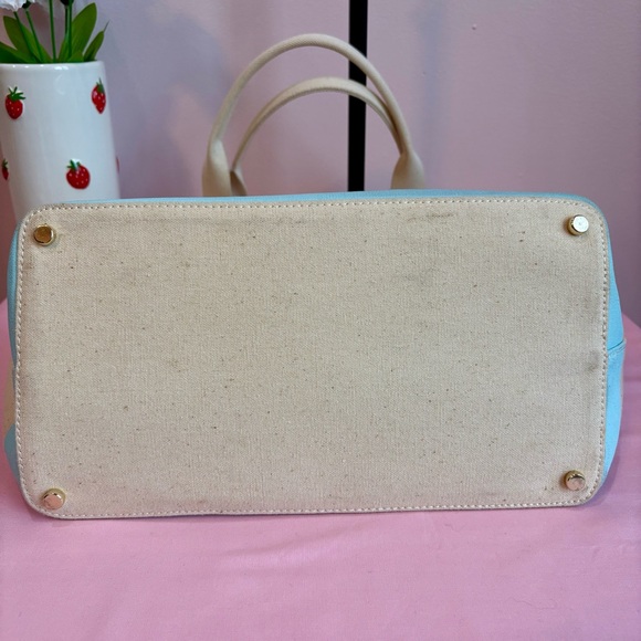 Kate Spade Wedding Belles “Vintage New Borrowed Blue” Canvas Tote EUC - Picture 6 of 10